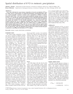 Bowen Wilkinson, 2002 global distribution of d18O in precipitation