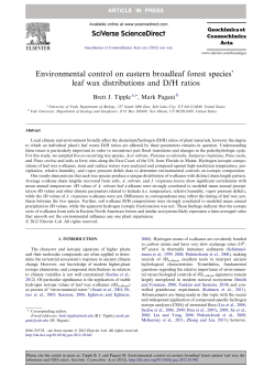 Environmental control on eastern broadleaf forest species&rsquo; leaf wax distributions and D/H ratios
