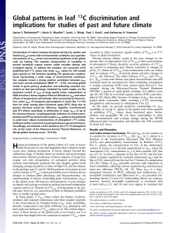 Global patterns in leaf 13C discrimination and implications for studies of past and future climate