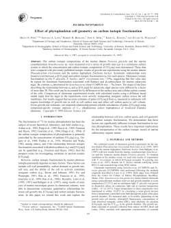 Effect of phytoplankton cell geometry on carbon isotopic fractionation