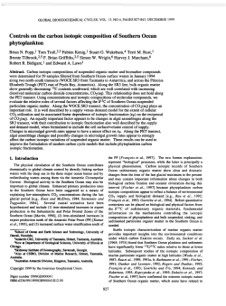 Controls on the carbon isotopic composition of Southern Ocean phytoplankton.