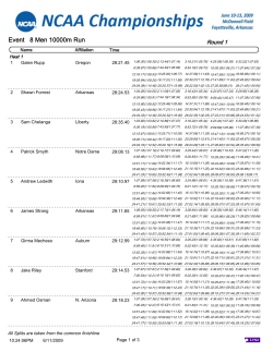 Official Men's 10K Splits