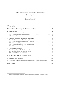 Mesures invariantes en dynamique symbolique.