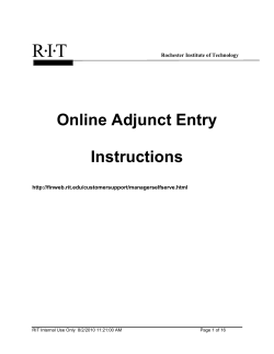 Online Adjunct Entry Instructions