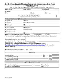 Faculty - Termination