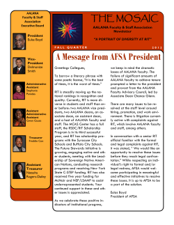 AFSA Newsletter Fall 2012