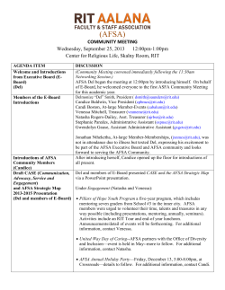 AFSA Community Mtg - September 2013