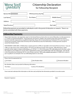 Stipend Citizenship Recipient Declaration Form