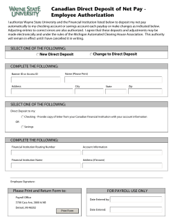 Canadian Direct Deposit Form
