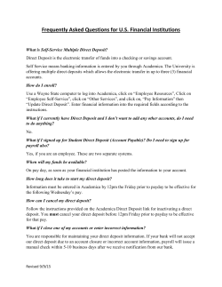 Frequently Asked Questions - U.S. Direct Deposit