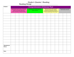Grade 4 - Literary Checklist