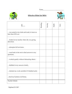 MSA Effective Effort Chart 07