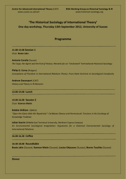 Historical Sociology workshop programme [PDF 269.68KB]