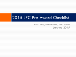 JPC Pre-Award Checklist