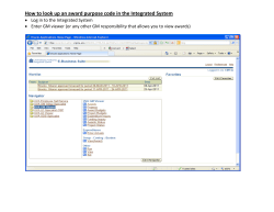 How to look up an award purpose code