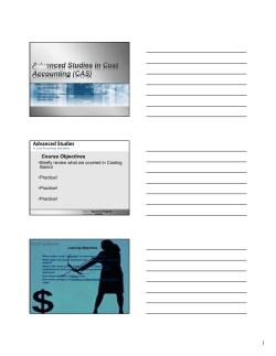 Advanced Studies in Costing Principles presentation