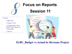 Session 11: BU_Budget vs Actual by Revenue Project