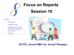Session 10: Award BBA by Award Manager