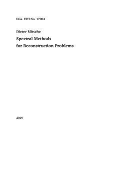 Spectral Methods for Reconstruction Problems