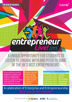 Download our promotional leaflet for EntrepreneurLIVE! 2015 here