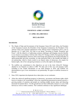English version of Heads of State Declaration and the roadmap