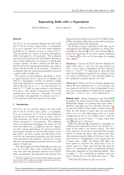 Separating Balls with a Hyperplane