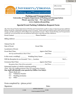 Click here for the Special Event Validation Form.