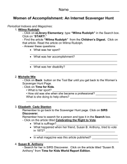 Scavenger Hunt Worksheet