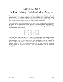 5. Nodal and Mesh using Matlab, PSPICE