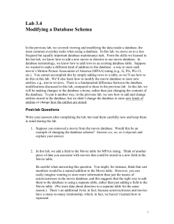 Lab 3.4 Designing a DB