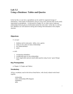 Lab 3.2 Data Base Queries