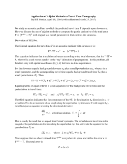 160. Application of Adjoint Methods to Travel Time Tomography