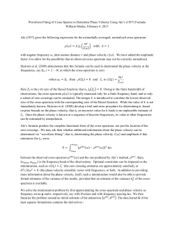137. Waveform Fitting of Cross-Spectra to Determine Phase Velocity Using Aki&rsquo;s (1957) Formula