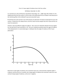 117. Error in P wave angle of incidence due to the free surface
