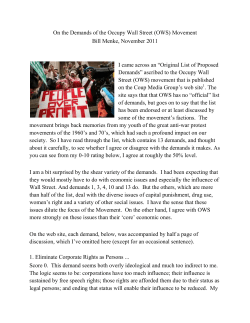 On the Demands of the Occupy Wall Street (2011)
