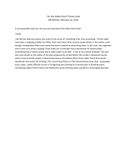 On the Indian Point Tritium Leak (2016)