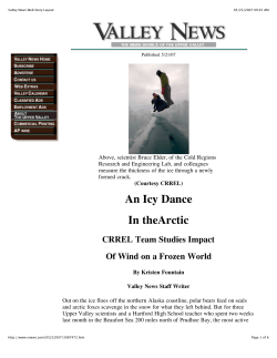 An ice dance in the Arctic: CRREL team studies impact of wind on a frozen world