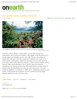 Costa Rica goes carbon neutral