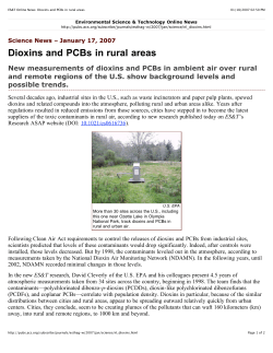 Dioxins and PCBs in rural areas