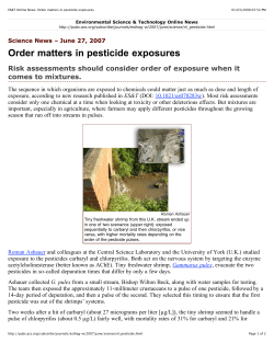 Order matters in pesticide exposure