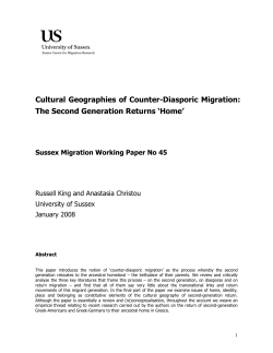 Cultural Geographies of Counter-Diasporic Migration: The Second Generation Returns 'Home' [PDF 330.47KB]