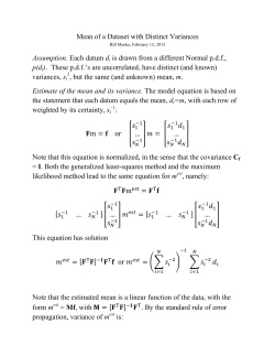 On Calculationg Weighted Means (2013)