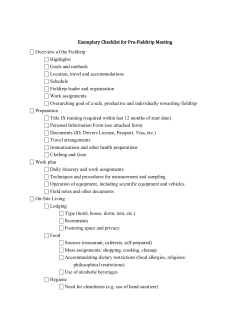 Checklist for a pre-Fieldtrip Meeting (2014)