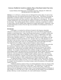 Coherence Modified for Sensitivity to Relative Phase of Real Band-Limited Time Series