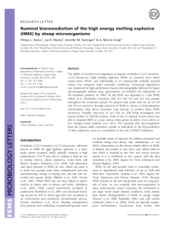 Ruminal bioremediation of the high energy melting explosive (HMX) by sheep microorganisms: 2014