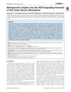 Metagenomic insights into the RDX-degrading potential of the ovine rumen microbiome: 2014