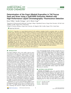 Determination of the ergot alkaloid ergovaline in tall fescue seed and straw using a QuEChERS method: 2015