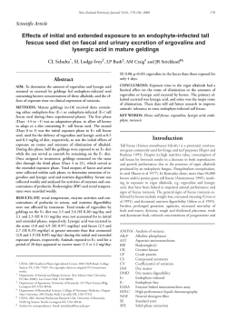Effects of initial/extended exposure to an endophyte-infected tall fescue seed diet on faecal and urinary excretory: 2006