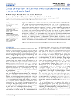 Cases of ergotism in livestock and associated ergot alkaloid concentrations in feed: 2015