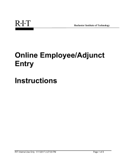 Online Employee/Adjunct Payment Entry Instructions